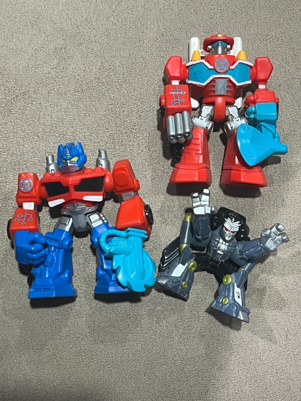 Lot of 3 Playskool Heroes Transformers Rescue Bots 3.5" Optimus Prime Figures